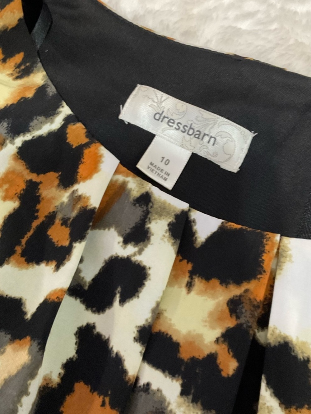 Dressbarn Sleeveless Animal-Print Bodice Midi Sheath Dress Size 10 - Picture 6 of 9